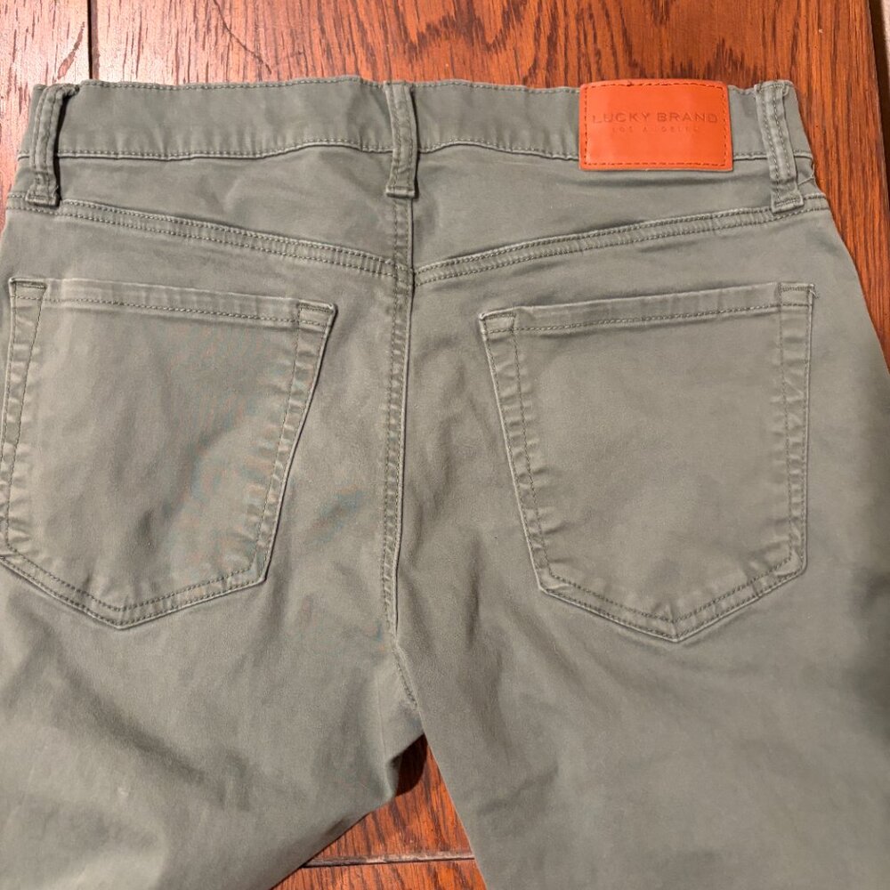 Lucky Brand 121 Slim Straight Jeans Mens 31x32 Green Denim Pants Stretch - Picture 6 of 6